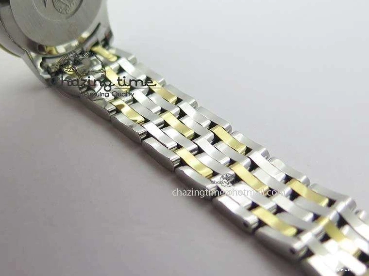 0503 OnTrend De Ville 27mm SS YG Ladies MK 1:1 Best Edition White MOP Dial Diamond Markers On SS Bracelet Ronda Quartz 8187